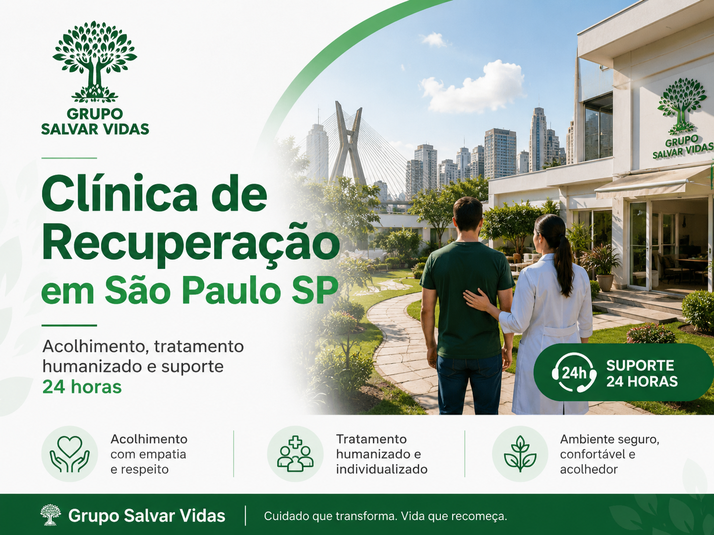 Projeto Grupo Salvar Vidas para clínica de recuperação e saúde mental em São Paulo
