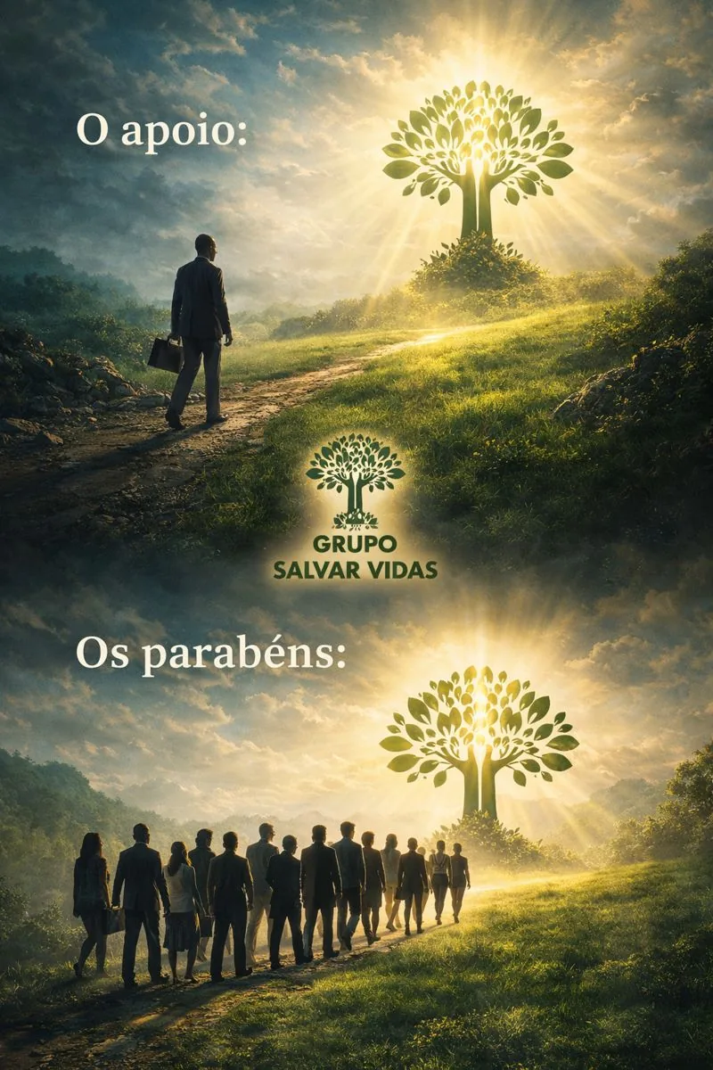 Arte institucional com parábola visual sobre apoio e reconhecimento