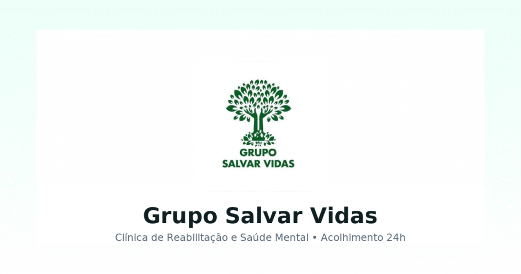 Logotipo oficial do Grupo Salvar Vidas — clínica de recuperação e reabilitação em saúde mental e dependência química.