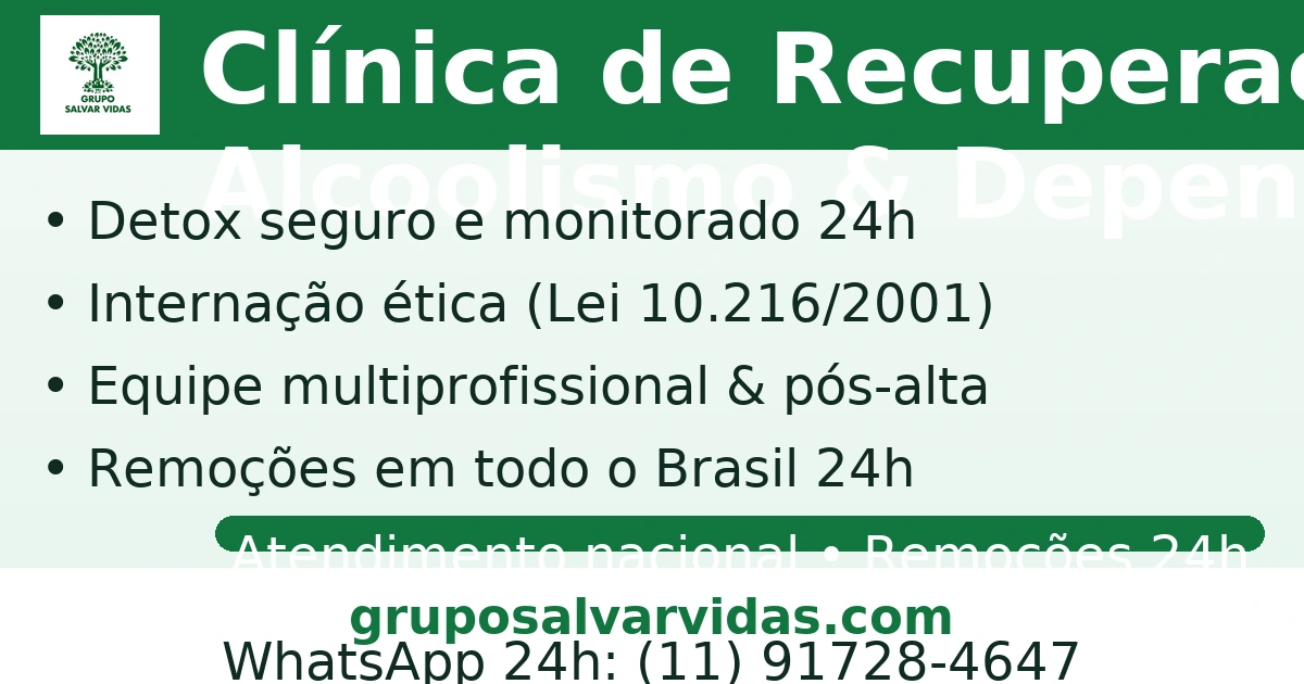 Clínica de recuperação especializada em saúde mental e dependência química — Grupo Salvar Vidas
