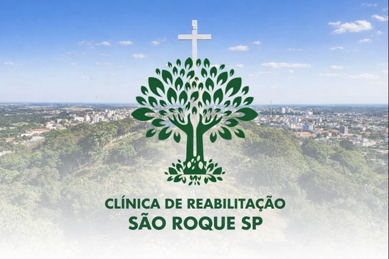 Clínica de reabilitação em São Roque SP com símbolo cristão e natureza, especializada em tratamento para dependência química e alcoolismo